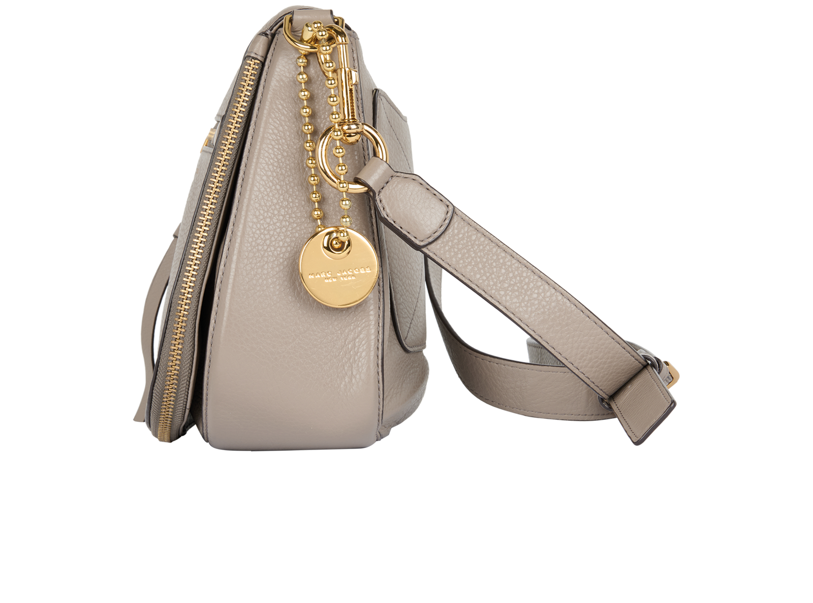Recruit Nomad Messenger, &pound;160, Handbags, Taupe, Leather, Bottom view